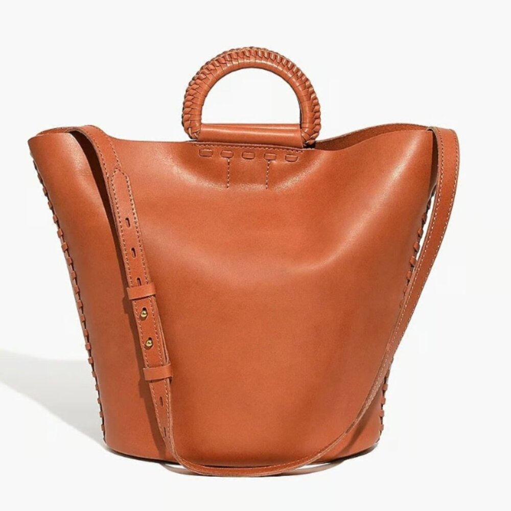 Madewell Nashville Whipstitch Leather Tote Bag Vachetta Brown Western Boho